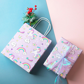 Пакет подарочный Yokee Радуга 21*18см