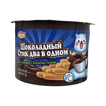 Шоколадня паста и бисквитные палочки ZVN 12г
