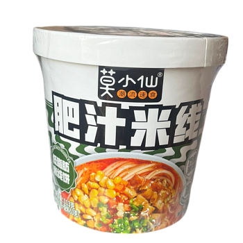 Лапша рисовая быстрого приготовления со свиным бульоном и овощами