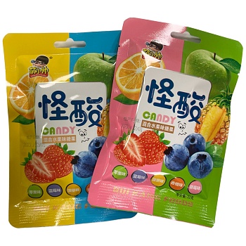 Конфеты Meng Xiao Shuai Кислые фруктовый микс 22г