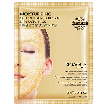 Маска для лица Bioaqua BQY90522 гидрогелевая коллагеновая с золотом