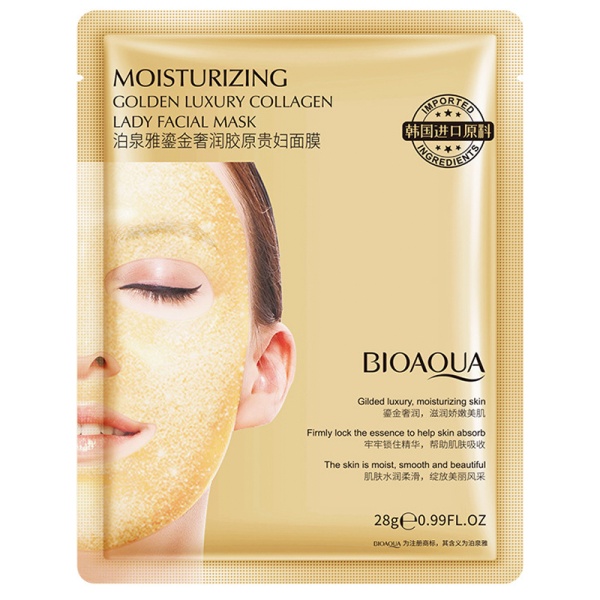 Maska dlya litsa Bioaqua BQY90522 gidrogelevaya kollagenovaya s zolotom