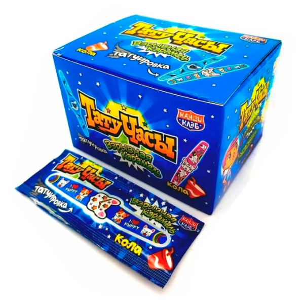 Karamel vzryvnaya Tatu Chasy s tatuirovkoy kola 1g