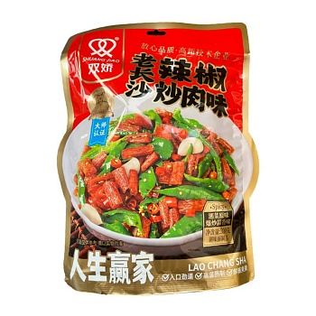 Соевое мясо Shuangjiao Lao Chang со вкусом жареной свинины и перцем чили 300г