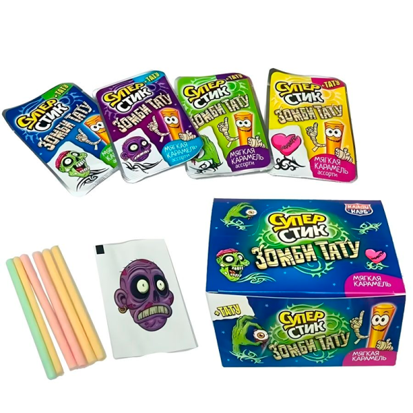 Karamel super stik zombi asorti s tatuirovkoy 5g