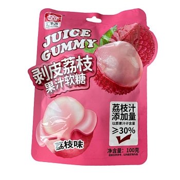 Мармеладные конфеты Huifengyuan с жидкой начинкой со вкусом личи 100г