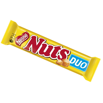 Шоколадный батончик Nuts Duo с лесным орехом 66г