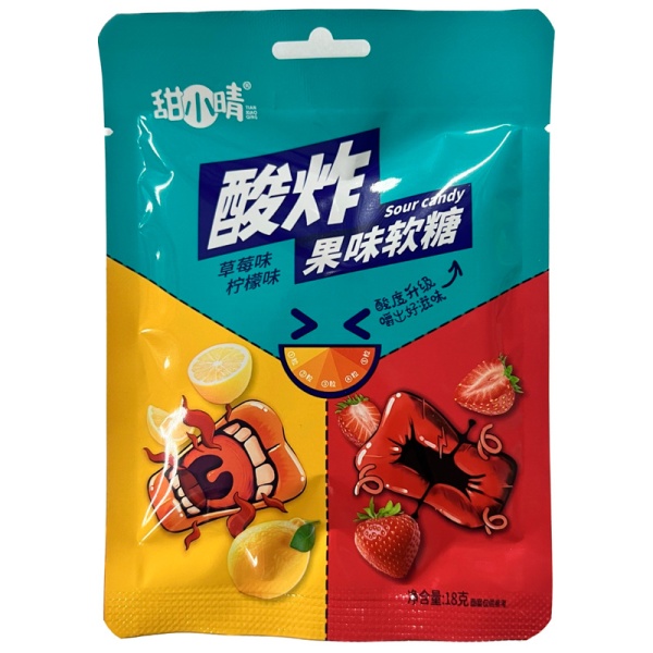 Konfety Tian Xiao Qing Kislye Guby Klubnika i Limon 18g