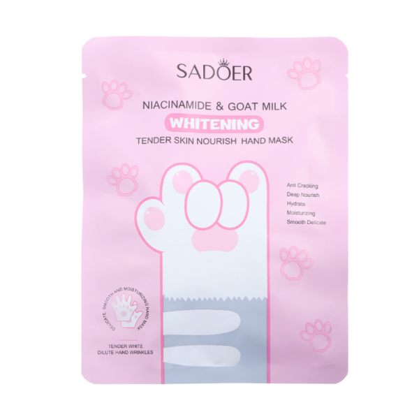 Maska Sadoer dlya ruk s niatsinamidom i kozim molochkom