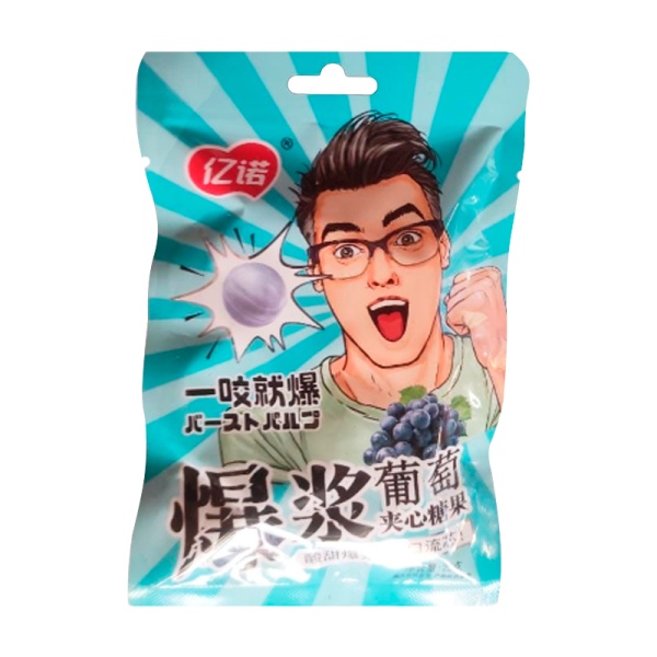 Konfety Yinuo Vzryvnye kislo-sladkie vinograd 25g