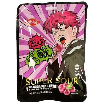 Конфеты Golden Crown Super Sour Виноград 24г