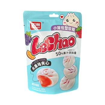 Мармеладные конфеты Lechao Mot с жидкой начинкой с фруктовым вкусом 100г