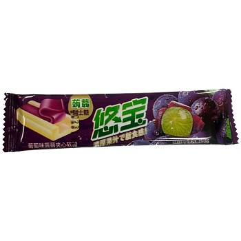 Конфеты жевательные Youbao с начинкой Виноград 14г