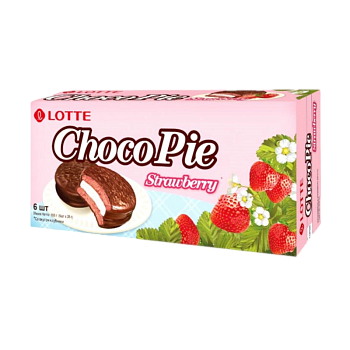 Печенье Lotte Choco Pie Клубника