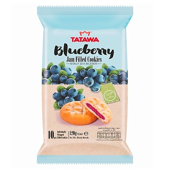 Печенье Tatawa с начинкой из сочного черничного джема