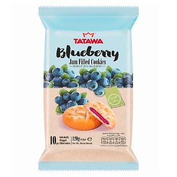 Печенье Tatawa с начинкой из сочного черничного джема