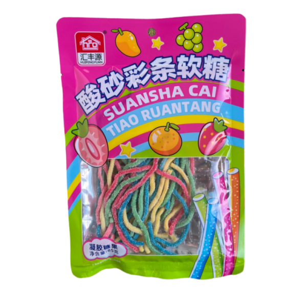 Zhevatelnye konfety Huifengyuan kislye trubochki 85g