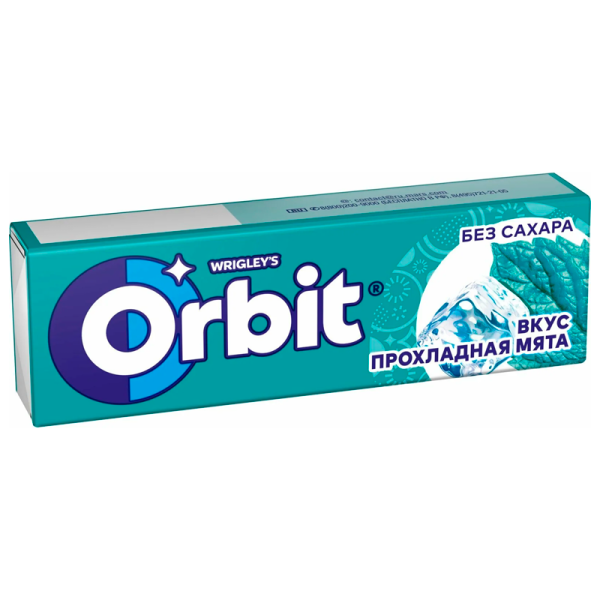 Zhevatelnaya rezinka Orbit prokhladnaya myata bez sakhara 14g