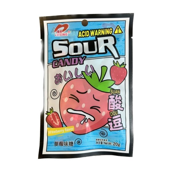 Konfety Luxing Sour Candy klubnika 20g