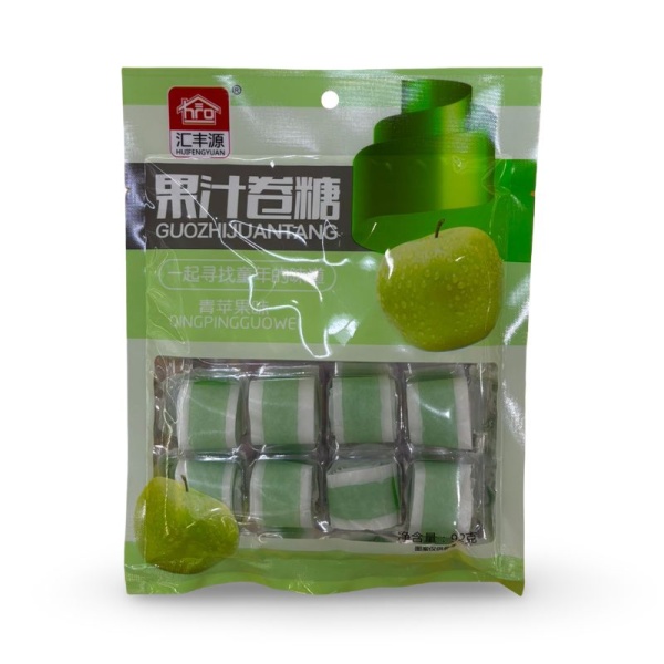 Myagkie konfety Huifengyuan Juice roll so vkusom yabloka 92g
