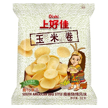 Чипсы Oishi American BBQ Tacos барбекю 32г