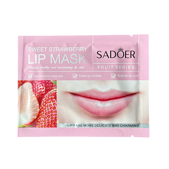 Патчи Sadoer для губ увлажняющие с клубникой 8г
