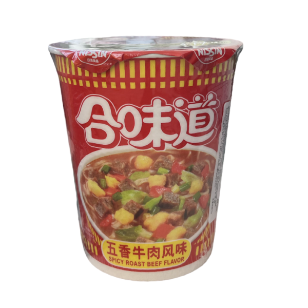 Lapsha Nissin Spicy Roast Beef ostraya govyadina 77g