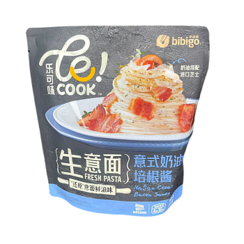 Лапша Bibigo со сливочным соусом и беконом 252г