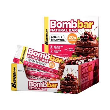 Батончик Bombbar со вкусом Вишневый брауни 60г