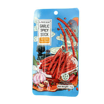 Пшеничные палочки Лятяо Свит острые с чесноком и перцем 26г