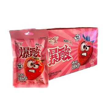 Конфеты Qian Bai Tang кислые клубника 28г