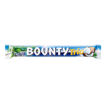 Шоколадный батончик Bounty trio 82,5г