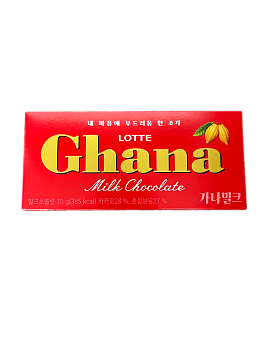 Шоколад LOTTE Ghana молочный 70г