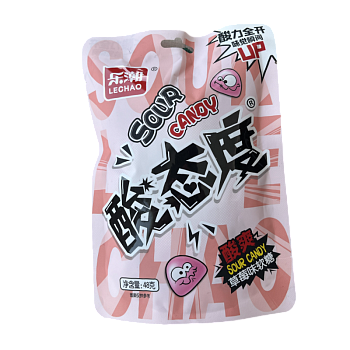 Жевательные конфеты Lechao Sour сл вкусом клубники 48г