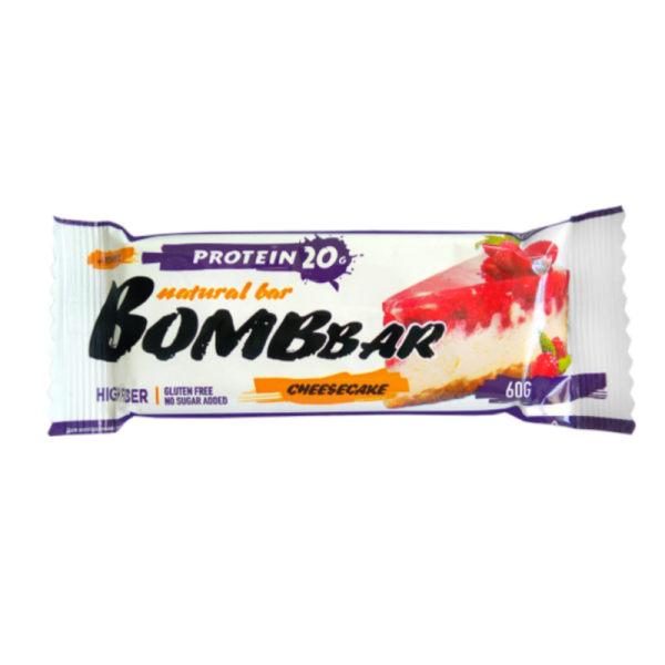 Batonchik Bombbar so vkusom Malinovogo chizkeyka 60g