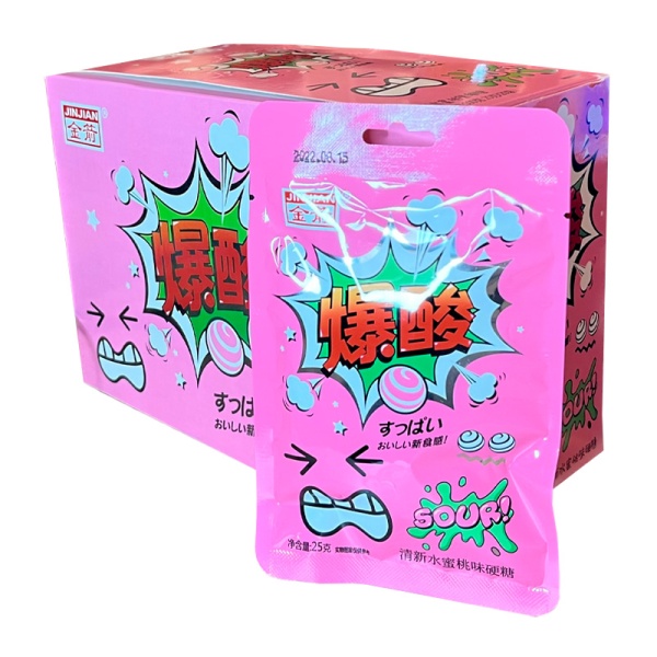 Konfety JinJian Sour Kislye persik 25g