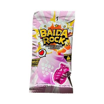 Карамель BAIDA ROCK взрывная на палочке виноград 12г