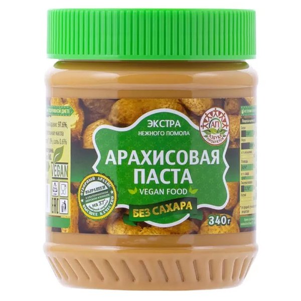 Arakhisovaya pasta Azbuka produktov Ekstra Vegan Food 340g