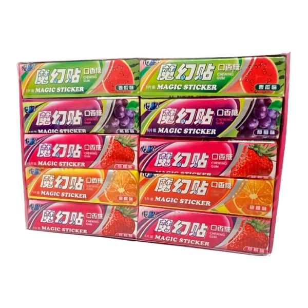 Zhevatelnaya rezinka Heart Star Magic Sticker fruktovaya 5g