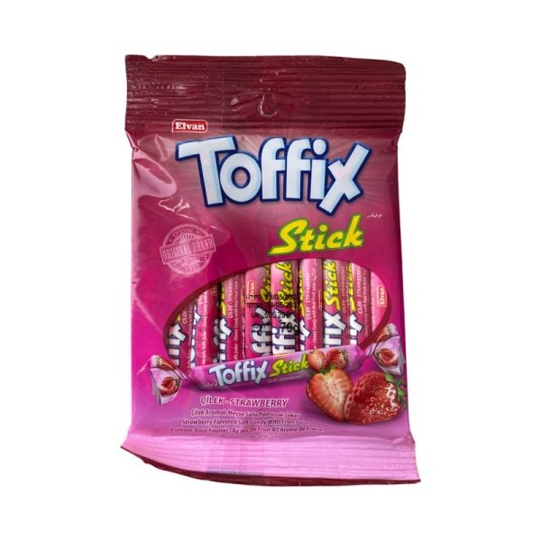 Zhevatelnye konfety Toffix Stick Strawberry 70g