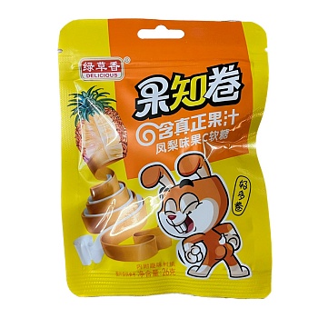 Конфеты жевательные Delicious Guozhi Roll ананас 26г