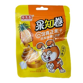 Конфеты жевательные Delicious Guozhi Roll ананас 26г