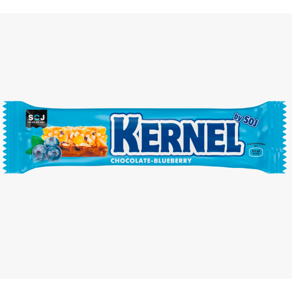 Zlakovyy batonchik Kerlli s chernikoy v molochnom shokolade 50g