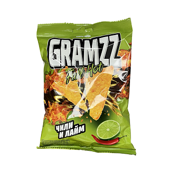 Чипсы кукурузные Gramzz чили и лайм 55г