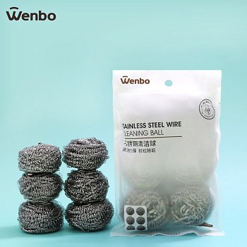 Губка Wenbo металическая 6шт
