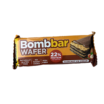 Батончик Bombbar вафельный со вкусом Ореховый пломбир в шоколаде 45г