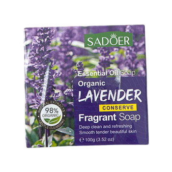 Мыло Sadoer с эфирным маслом лаванды 100g